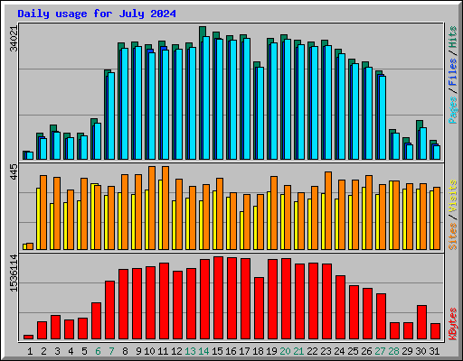 Daily usage for July 2024
