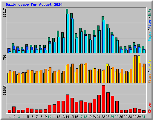 Daily usage for August 2024