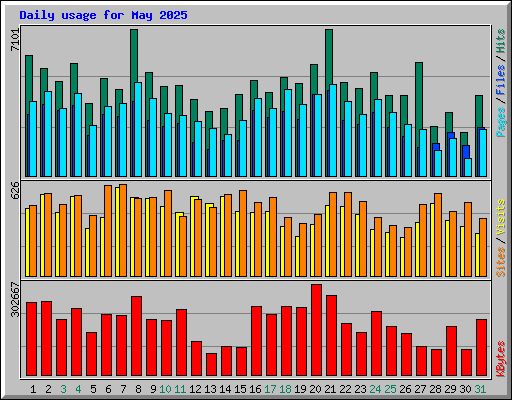 Daily usage for May 2025