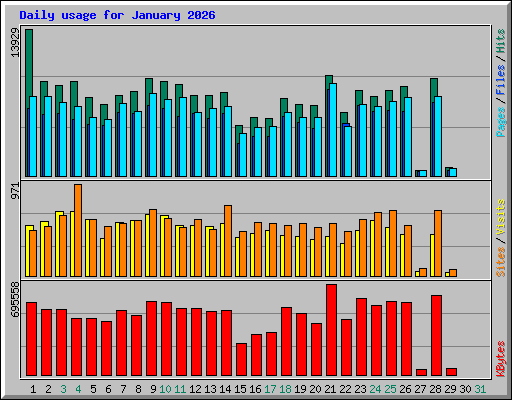Daily usage for January 2026