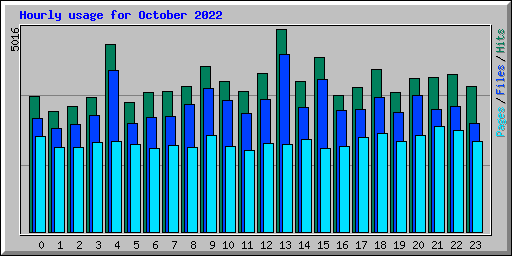 Hourly usage for October 2022