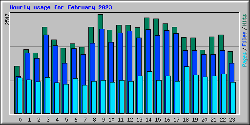 Hourly usage for February 2023