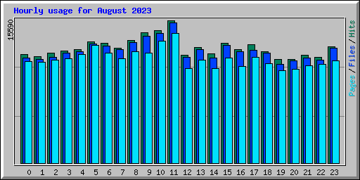 Hourly usage for August 2023