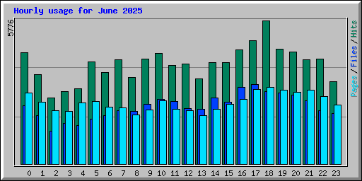 Hourly usage for June 2025